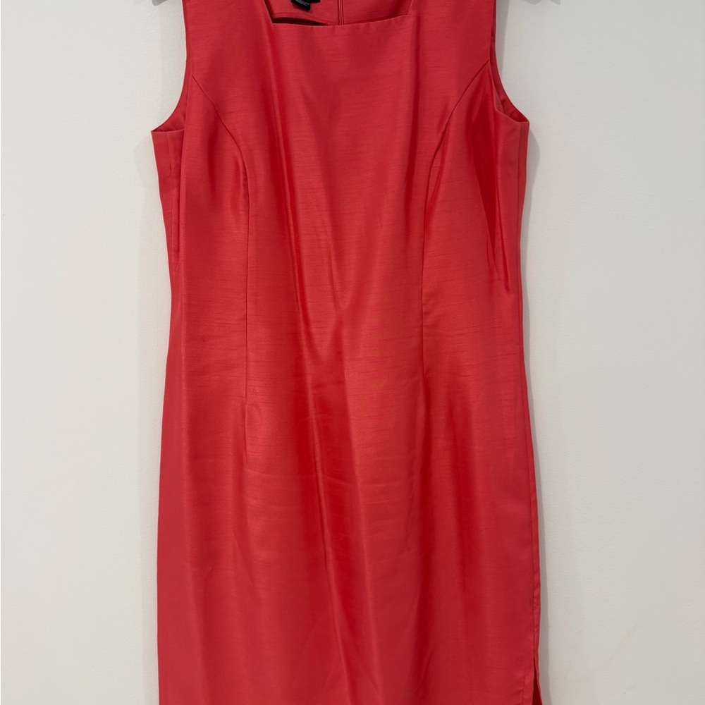 Women’s Coral Sleeveless Sheath Dress with Jacket